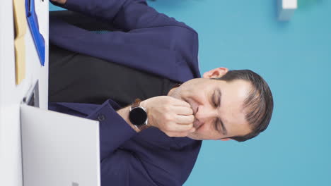 Vertical-video-of-Businessman-biting-his-nails.
